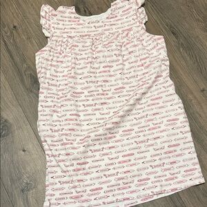 Erica Wilson White and Red Pajama dress loungewear size medium